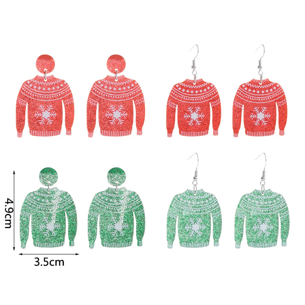 1 Pair Fashion Snowflake Printing Arylic Drop Earrings