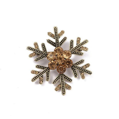 Fashion Snowflake Imitation Pearl Alloy Rhinestone Women'S Brooches