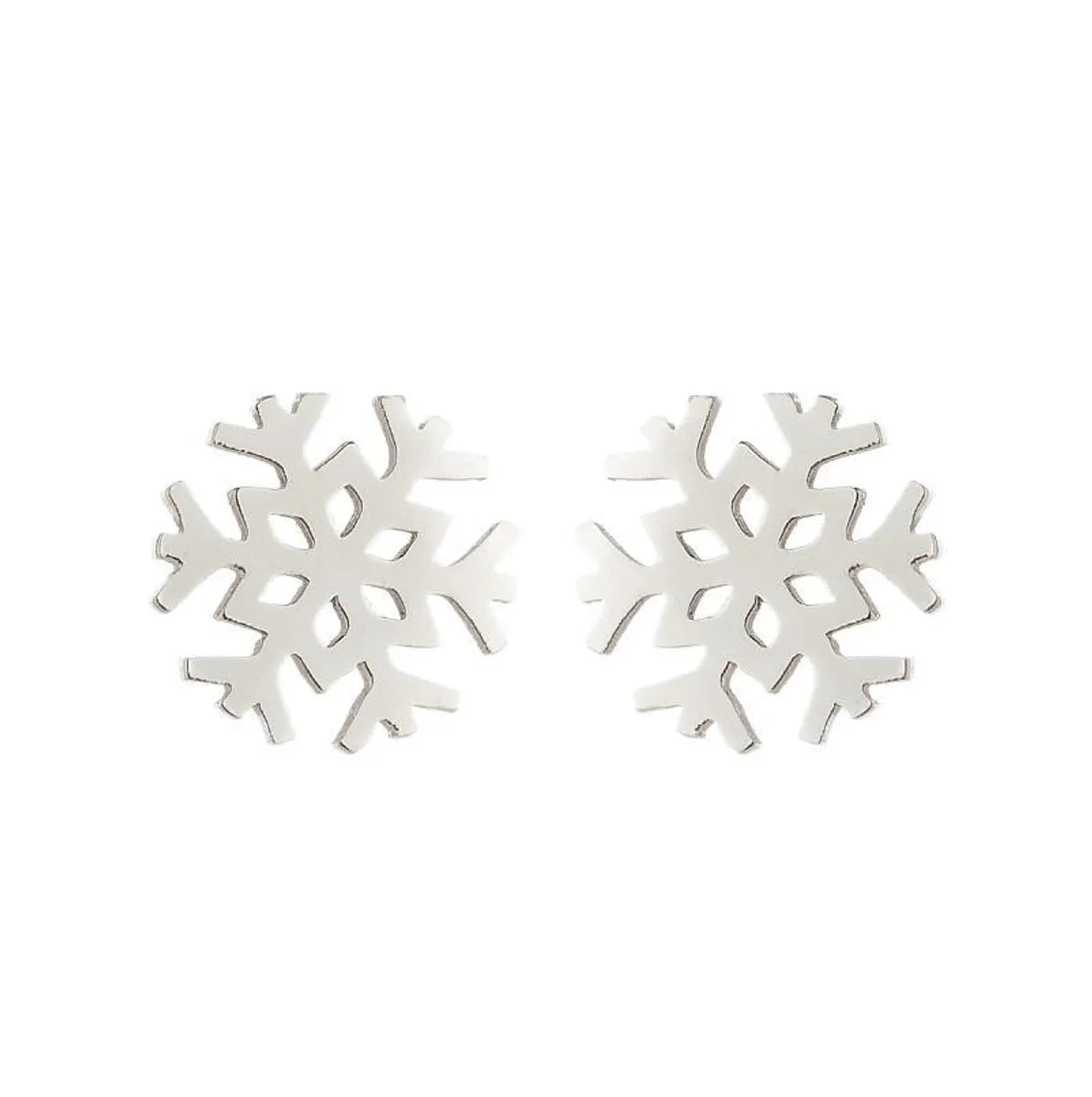 Fashion Snowflake Stainless Steel Plating Ear Studs 1 Pair