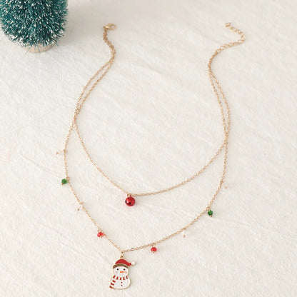 Fashion Snowman Metal Wholesale Layered Necklaces