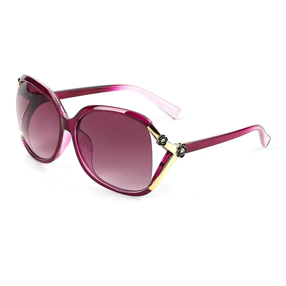 Fashion Solid Color Ac Oval Frame Full Frame Women'S Sunglasses