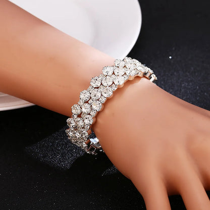 Fashion Solid Color Alloy Plating Inlay Rhinestones Women'S Bangle 1 Piece