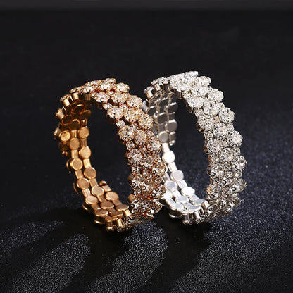 Fashion Solid Color Alloy Plating Inlay Rhinestones Women'S Bangle 1 Piece