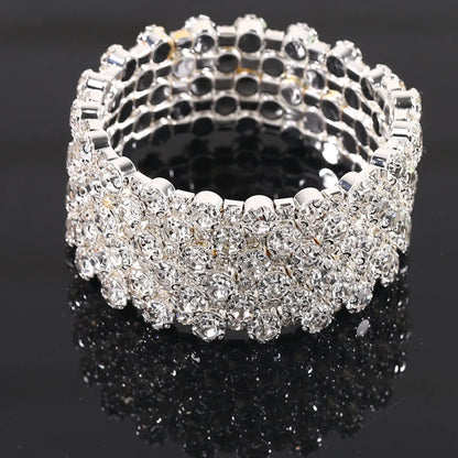 Fashion Solid Color Alloy Plating Inlay Rhinestones Women'S Bangle 1 Piece