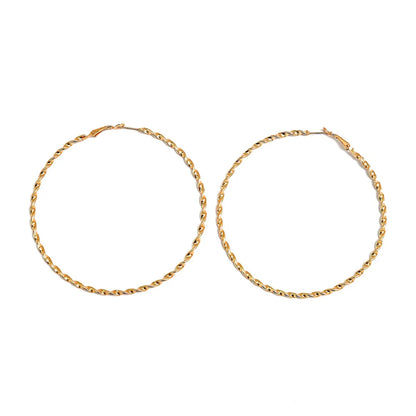 Fashion Solid Color Alloy Plating Women's Hoop Earrings 1 Pair