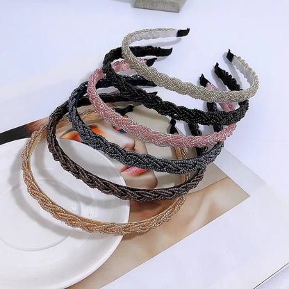 Fashion Solid Color Artificial Pearl Beaded Hair Band