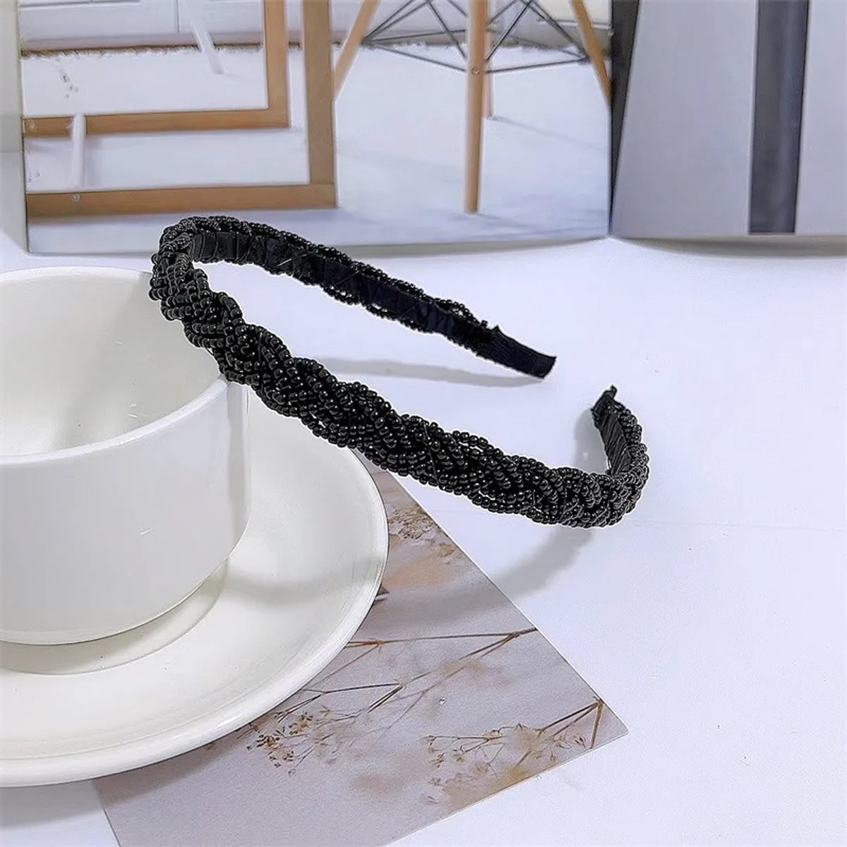 Fashion Solid Color Artificial Pearl Beaded Hair Band