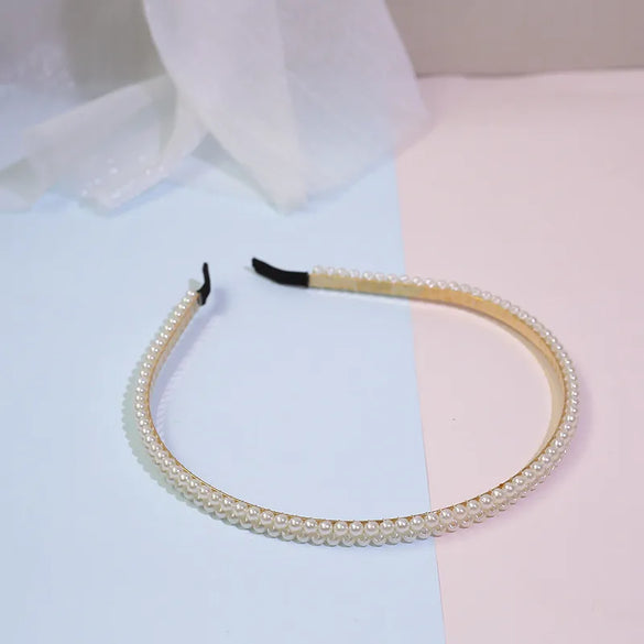 Fashion Solid Color Artificial Pearl Hair Band 1 Piece