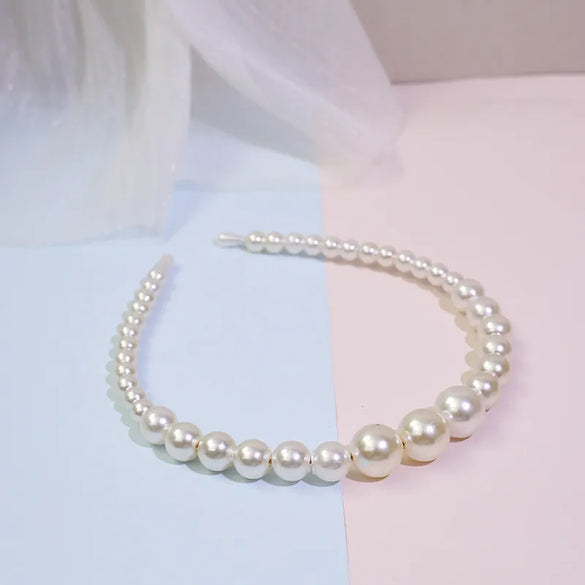 Fashion Solid Color Artificial Pearl Hair Band 1 Piece