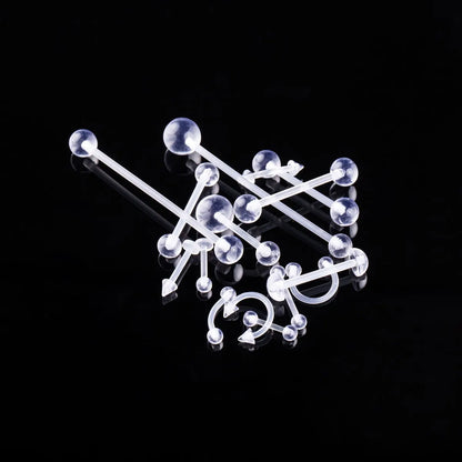 Fashion Solid Color Arylic Belly Ring Tongue Nail 15 Pieces