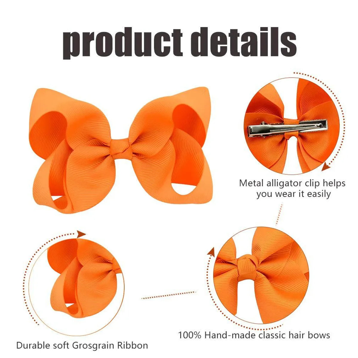 Fashion Solid Color Bow Knot Cloth Hair Clip 1 Piece