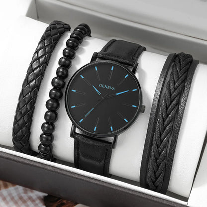 Fashion Solid Color Buckle Quartz Men'S Watches