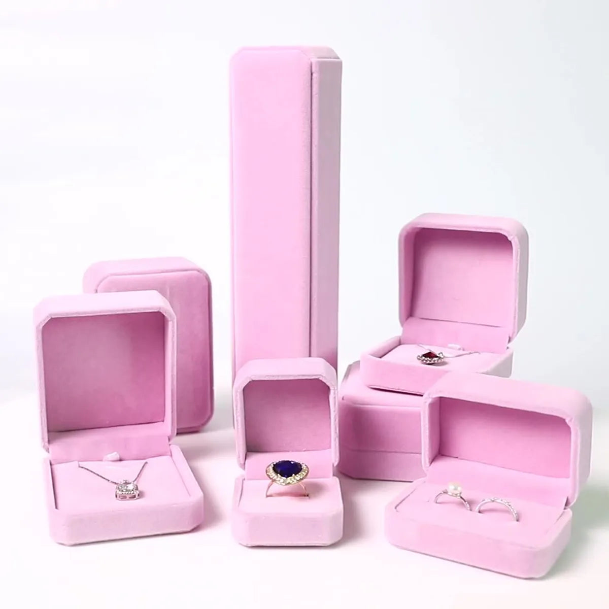 Fashion Solid Color Cloth Jewelry Boxes