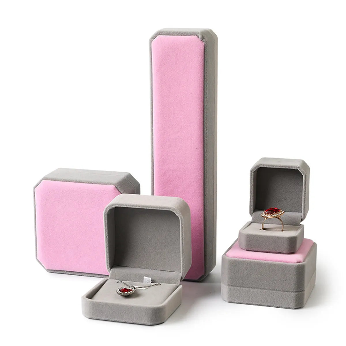 Fashion Solid Color Cloth Jewelry Boxes