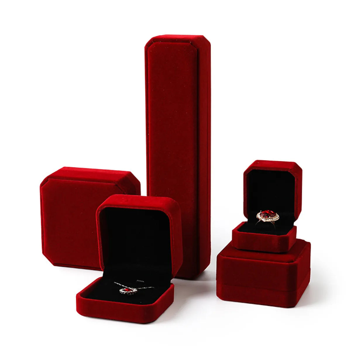 Fashion Solid Color Cloth Jewelry Boxes