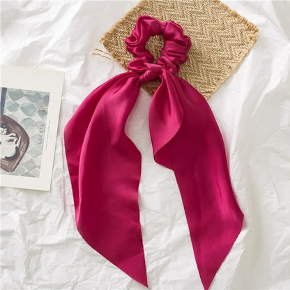 Fashion Solid Color Cloth Pleated Hair Tie 1 Piece