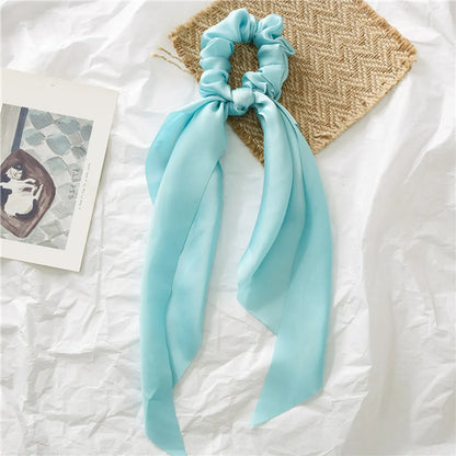 Fashion Solid Color Cloth Pleated Hair Tie 1 Piece