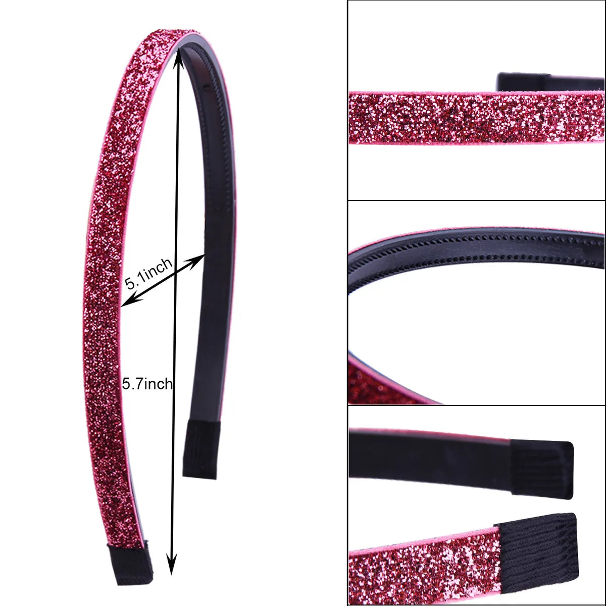 Fashion Solid Color Cloth Sequins Hair Band 1 Piece