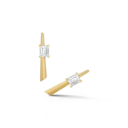 Fashion Solid Color Copper Gold Plated Inlay Zircon Ear Studs 1 Pair