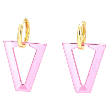 Fashion Solid Color Copper Plating Drop Earrings 1 Pair