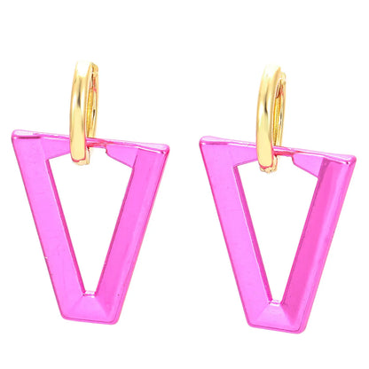 Fashion Solid Color Copper Plating Drop Earrings 1 Pair