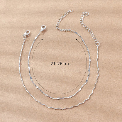 Fashion Solid Color Copper Women'S Anklet 1 Set