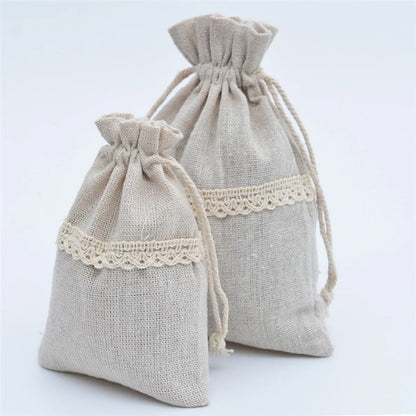 Fashion Solid Color Cotton Lace Gift Bags