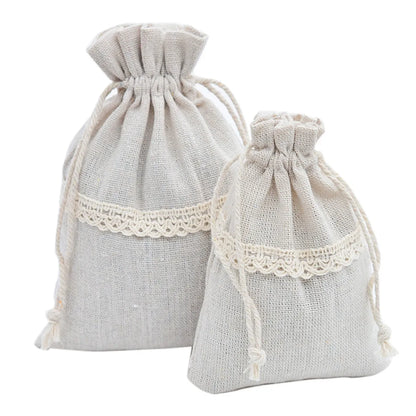 Fashion Solid Color Cotton Lace Gift Bags