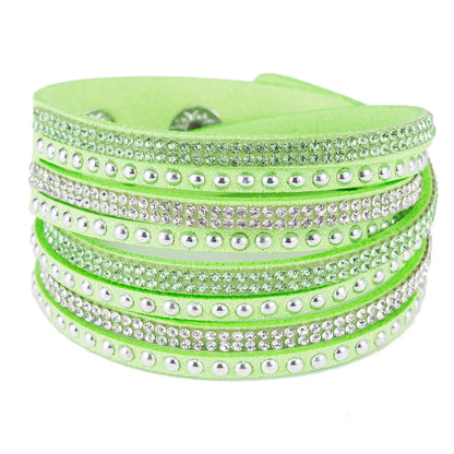 Fashion Solid Color Flannel Inlay Artificial Gemstones Women'S Bracelets 1 Piece