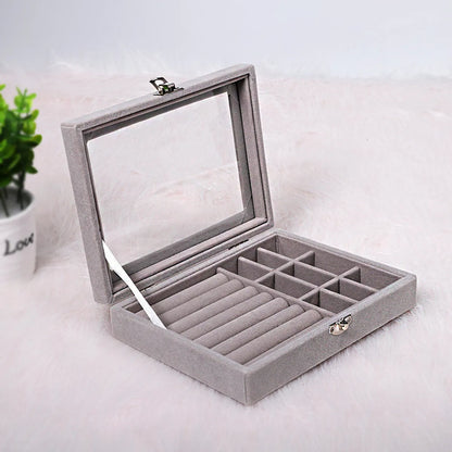 Fashion Solid Color Flannel Jewelry Boxes 1 Piece