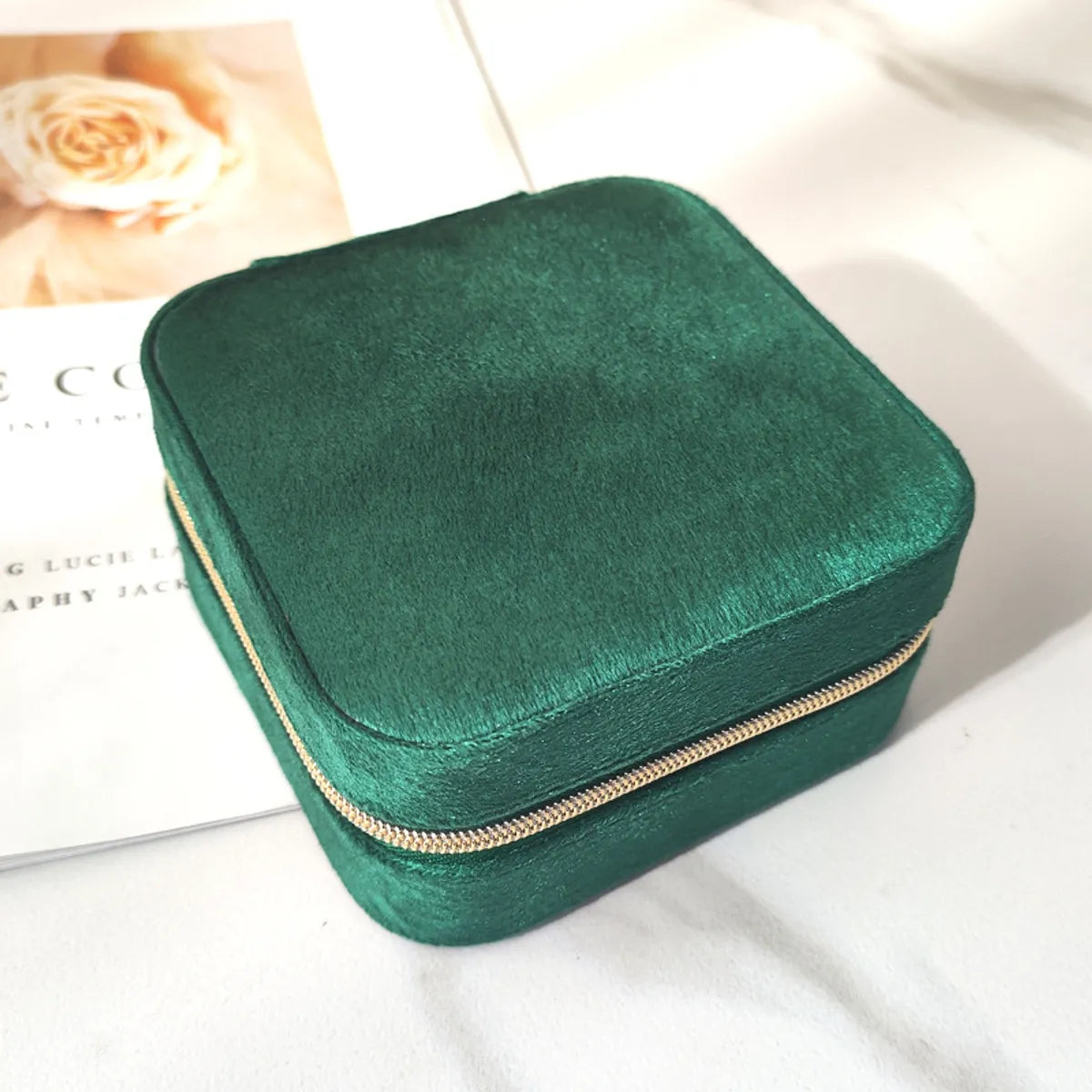 Fashion Solid Color Flannel Jewelry Boxes 1 Piece