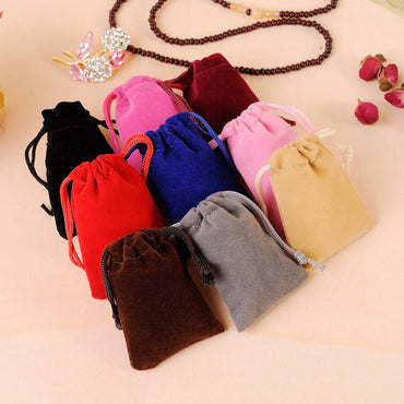 Fashion Solid Color Flannel Jewelry Packaging Bags 1 Piece