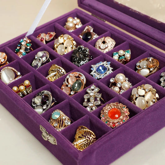 Fashion Solid Color Flannel Jewelry Boxes