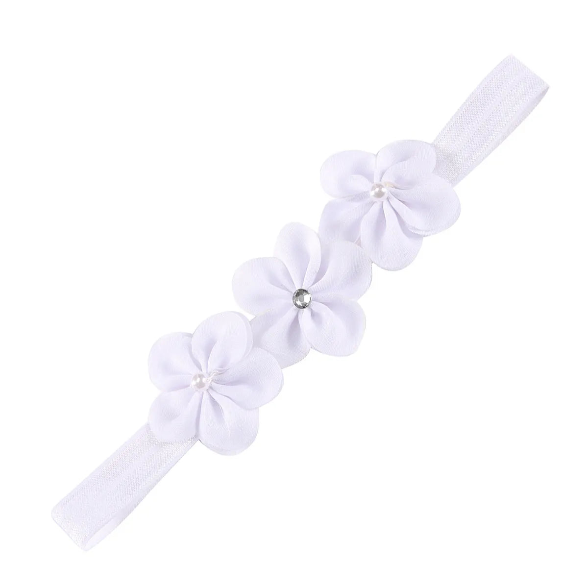 Fashion Solid Color Flower Cloth Pearl Lace Hair Band 1 Piece