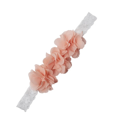 Fashion Solid Color Flower Cloth Pearl Lace Hair Band 1 Piece