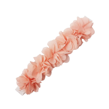 Fashion Solid Color Flower Cloth Pearl Lace Hair Band 1 Piece