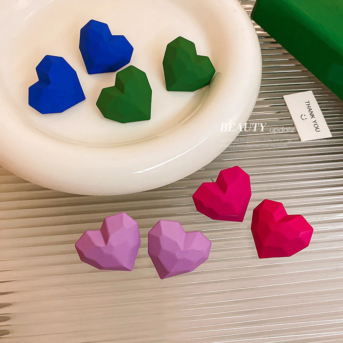 Fashion Solid Color Heart-shaped Alloy Earrings Wholesale