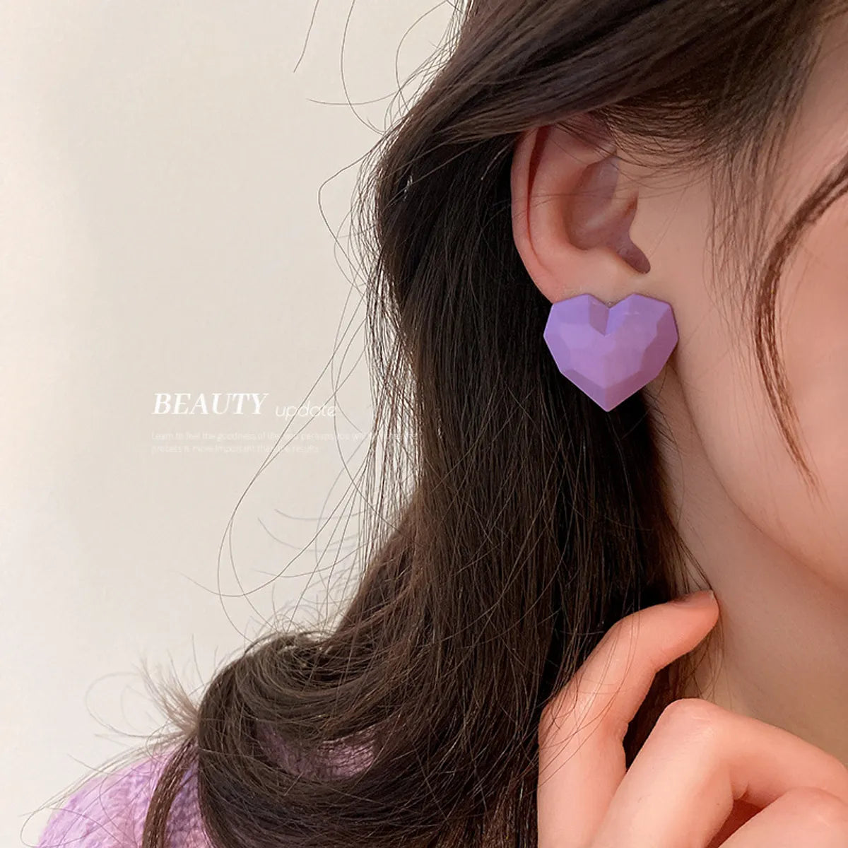 Fashion Solid Color Heart-shaped Alloy Earrings Wholesale