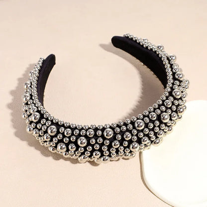 Fashion Solid Color Imitation Pearl Inlay Pearl Hair Band 1 Piece