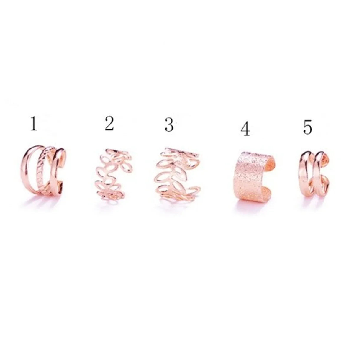 Fashion Solid Color Plating Iron Ear Clips