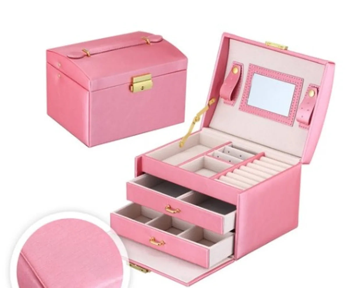 Fashion Solid Color Leather Jewelry Boxes 1 Piece