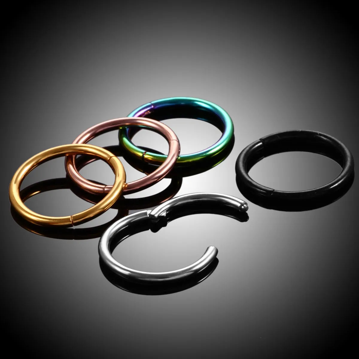 1 Piece Fashion Solid Color Plating Metal Nose Ring