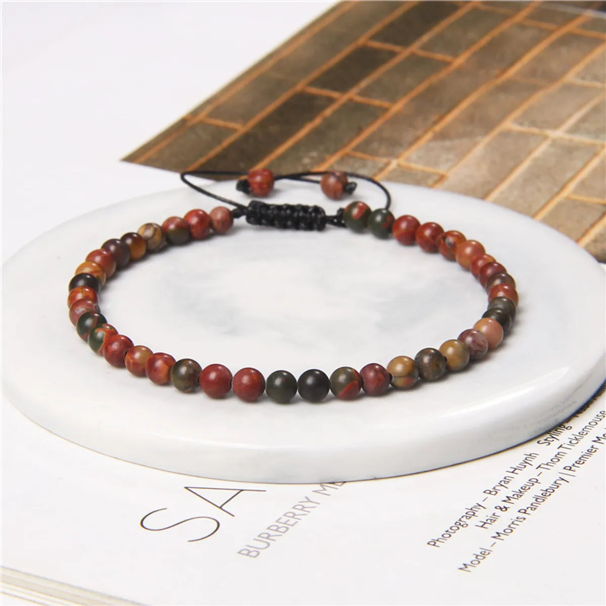 Fashion Solid Color Natural Stone Beaded Bracelets 1 Piece