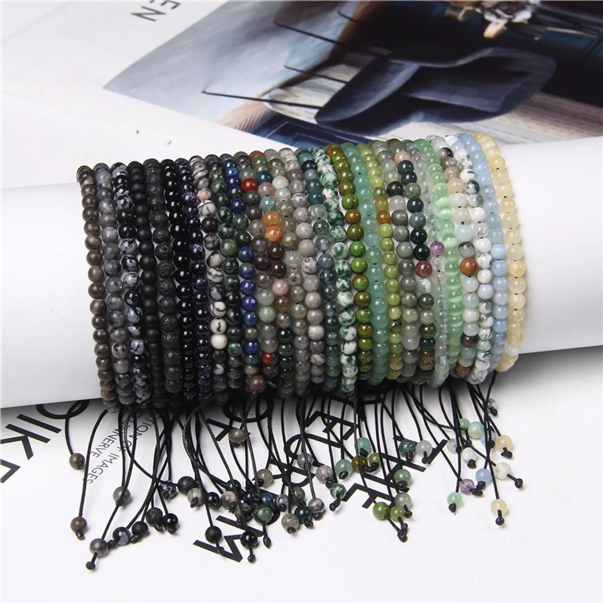 Fashion Solid Color Natural Stone Beaded Bracelets