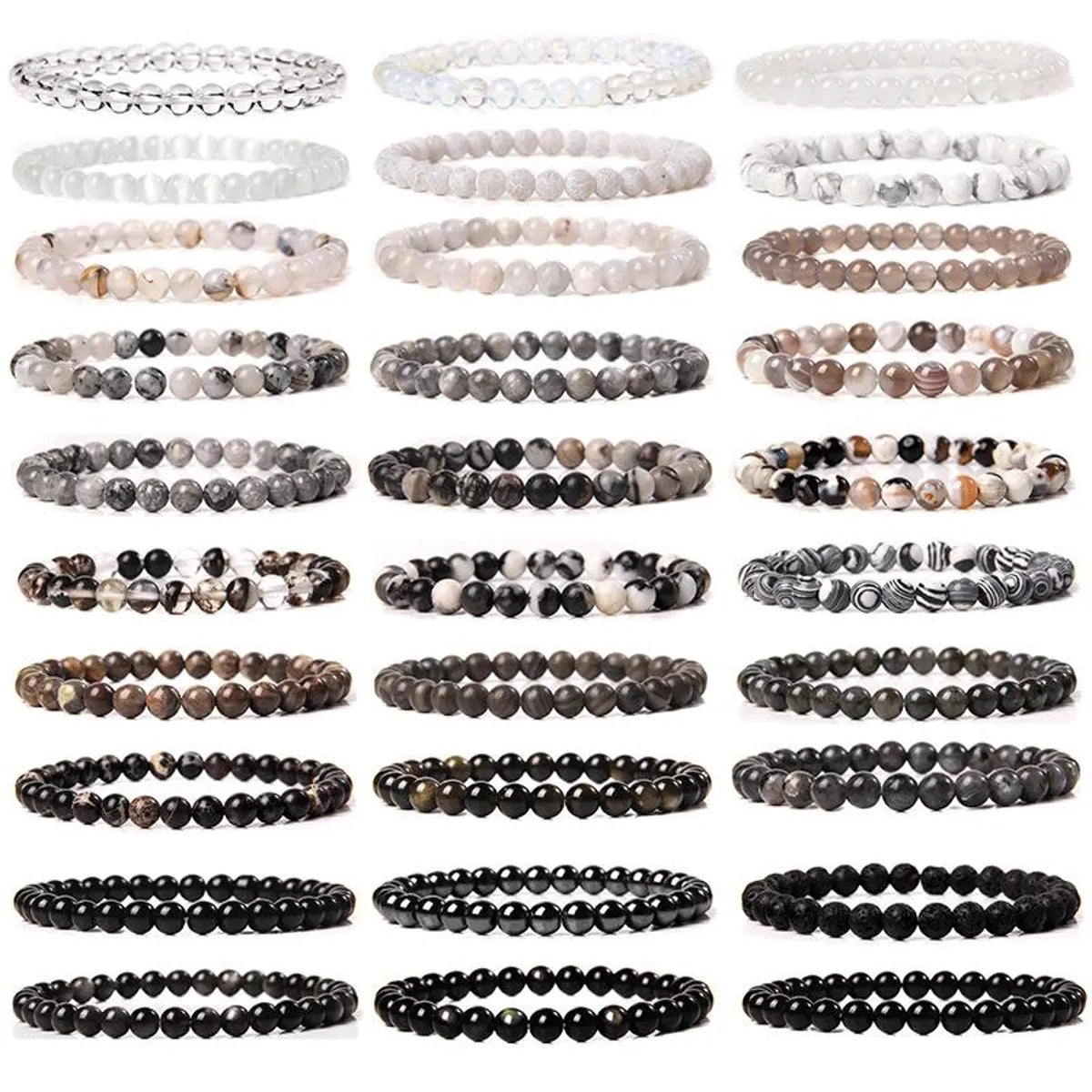 Fashion Solid Color Natural Stone Beaded Bracelets