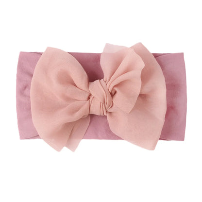 Fashion Solid Color Nylon Bow Knot Hair Band