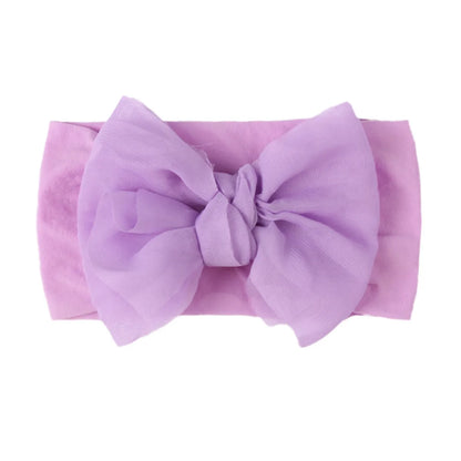 Fashion Solid Color Nylon Bow Knot Hair Band