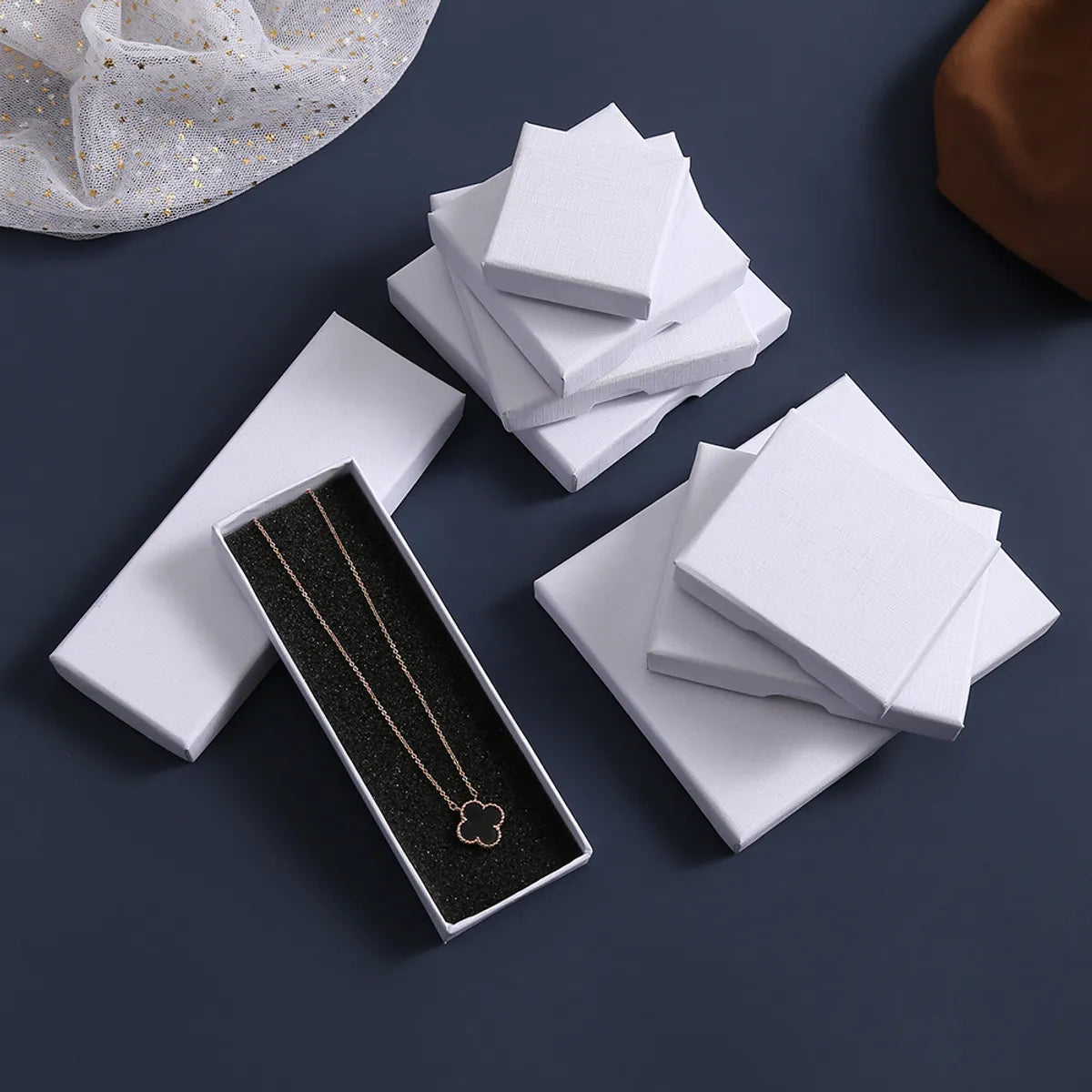 Fashion Solid Color Paper Jewelry Boxes 1 Piece