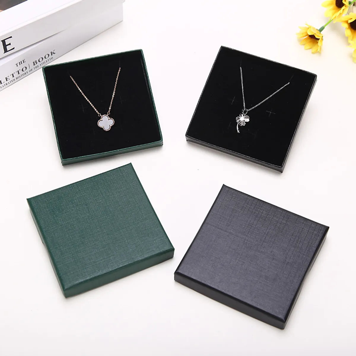 Fashion Solid Color Paper Jewelry Boxes 1 Piece