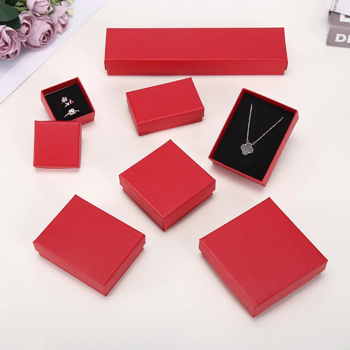 Fashion Solid Color Paper Jewelry Boxes 1 Piece